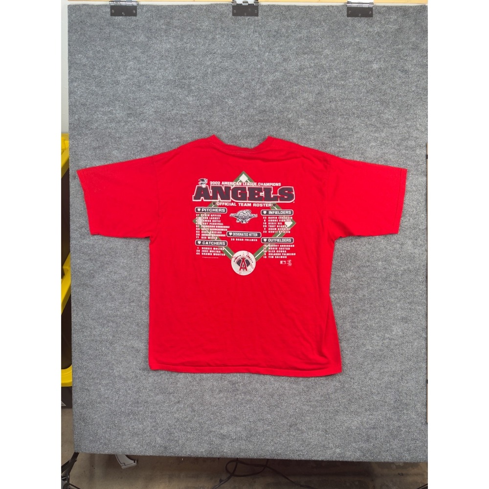 Vintage 2002 Anaheim Angels AL Champions‎ Lee Sport T-Shirt Red 2XL MLB